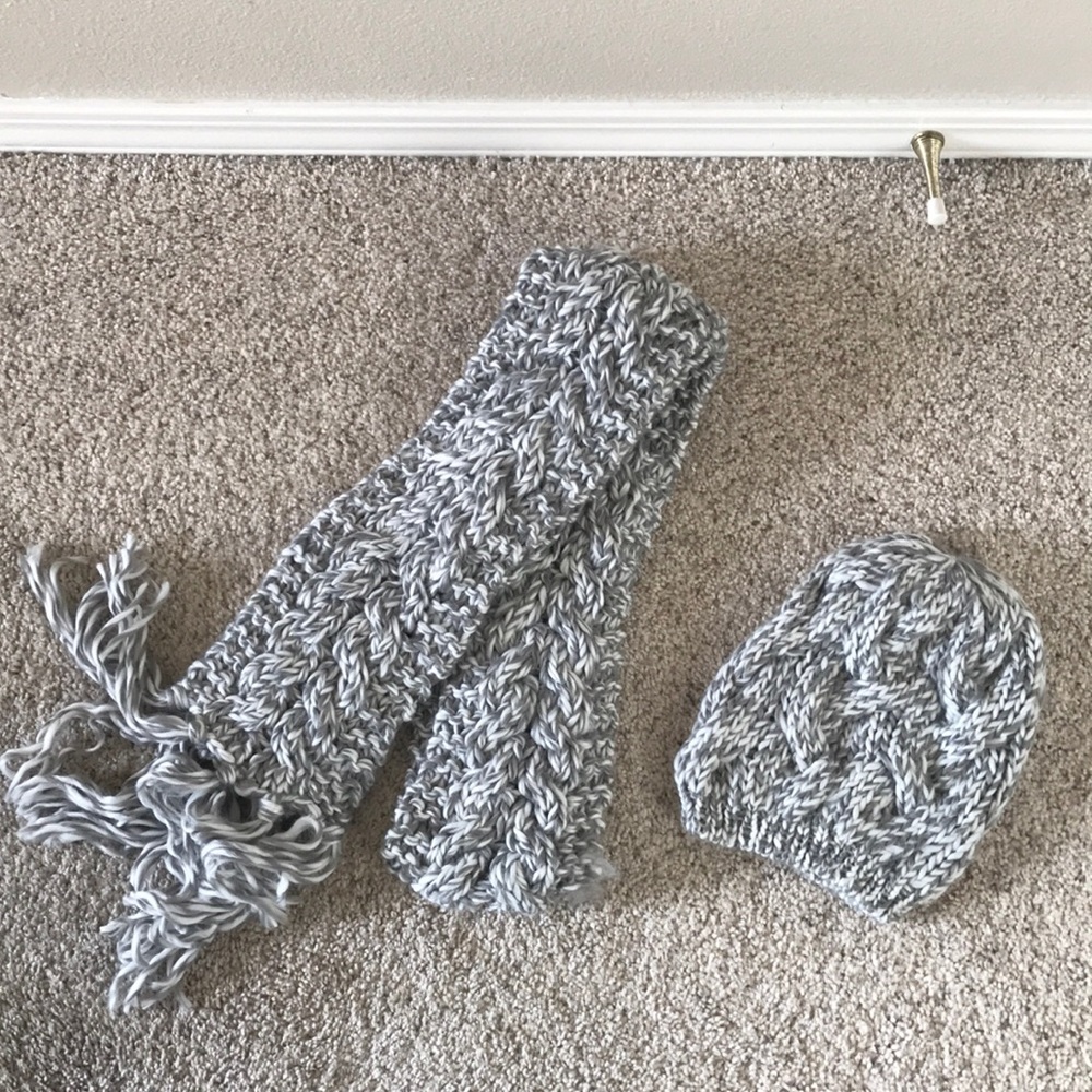 H&M knit scarf and matching hat